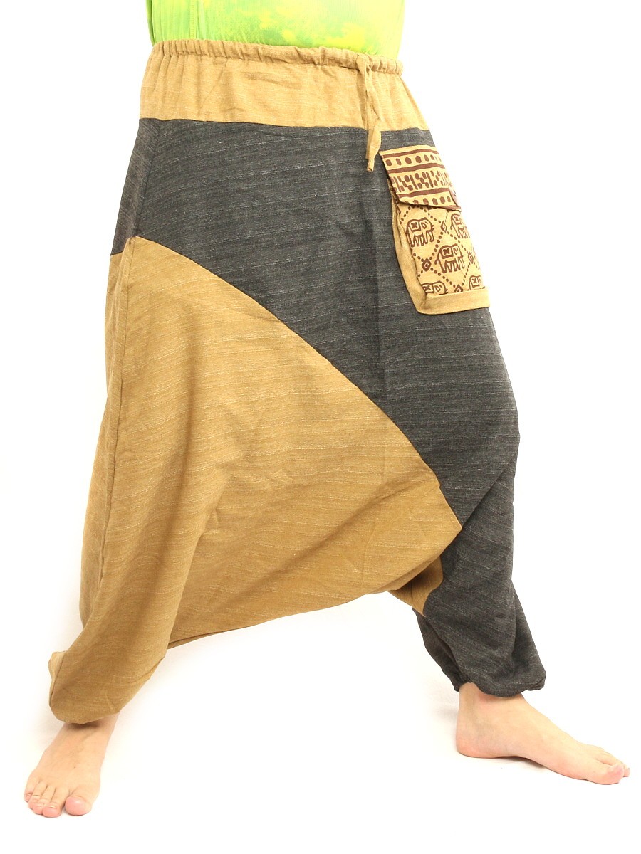 Ethnic Pattern Vintage Cotton Harem Pants Men's Casual Drop - Temu France