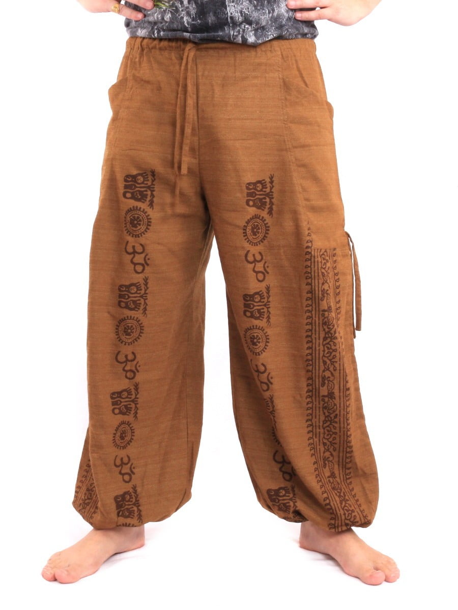 Buddha Meditation Pants - Buddhist Symbols - Thai Fisherman Pants
