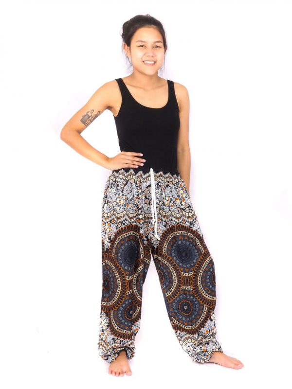 Blue Thai Fisherman Pants for Women Flowy Short Yoga Pants 3/4 Length  Cotton Trousers Comfy Maternity Dress Boho Harem Pants -  Australia