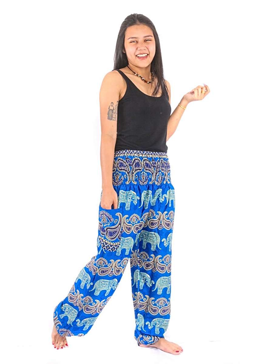 Red Bamboo Rayon Harem Pants from Thailand