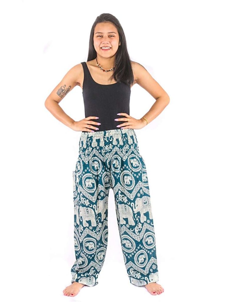 Elephant Pants Elephant Paisley Pattern - Thai Fisherman Pants & Harem ...